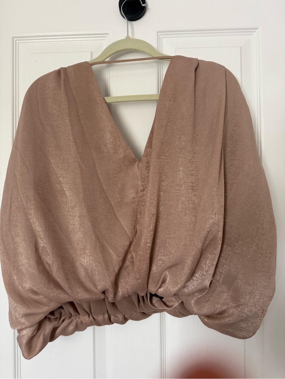Anthropologie Sunday in Brooklyn Ruched Batwing Blouse Beige/ Blush - Picture 7 of 8